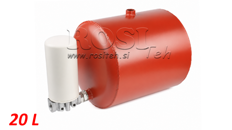 REZERVOAR KOVINSKI 20 LITER OKROGLI Φ 300MM - VIŠINA 330MM S FILTROM