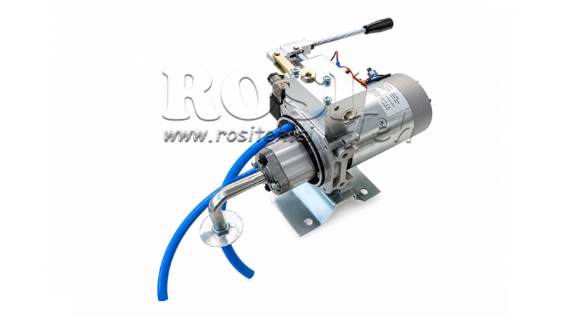 MINI HYDRAULISK POWER-PACK 12V DC - 1.6kW = 2.1cc - 8 liter - enfase enhed MED MANUEL PUMPE