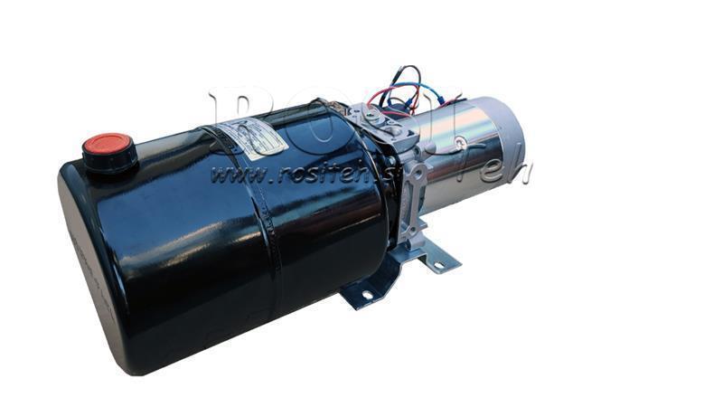 MINI HYDRAULISK AGGREGAT 12V DC - 1.6kW = 2.1cc - 8 lit - enkelt retningssamling (metal)