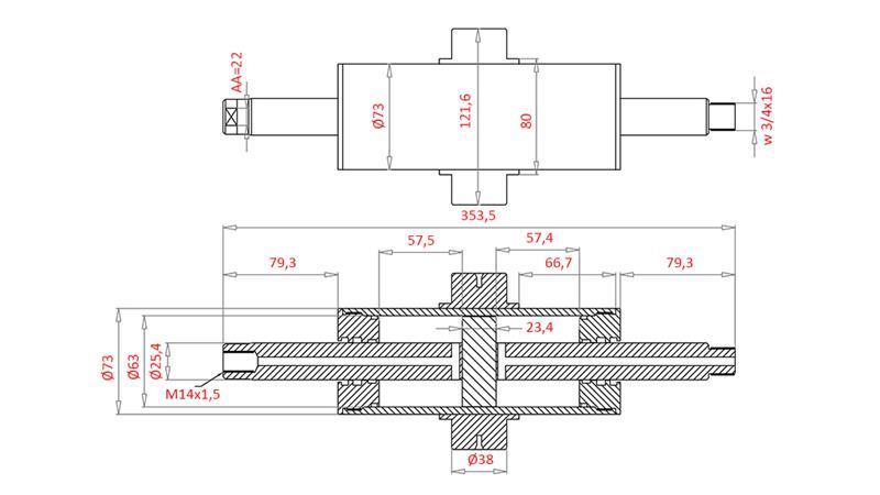 HYDRAULISK STYRINGSCYLINDER SAG 188842A1