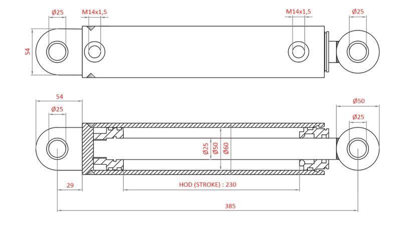 HYDRAULISK STYRINGSCYLINDER FIAT-NEW HOLLAND OEM-5198883