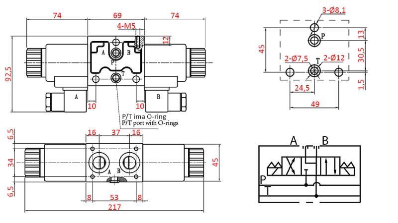 HYDRAULISK ELEKTROMAGNETISK VENTIL YEAT-SAMMENFØRING 12V N6