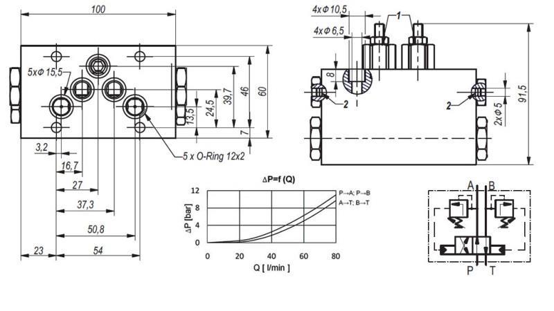 HYDRAULISK VENTIL ROTERENDE MEKANISK FOR HLEVSKE BØRSTE CETOP5 4/2 RHA