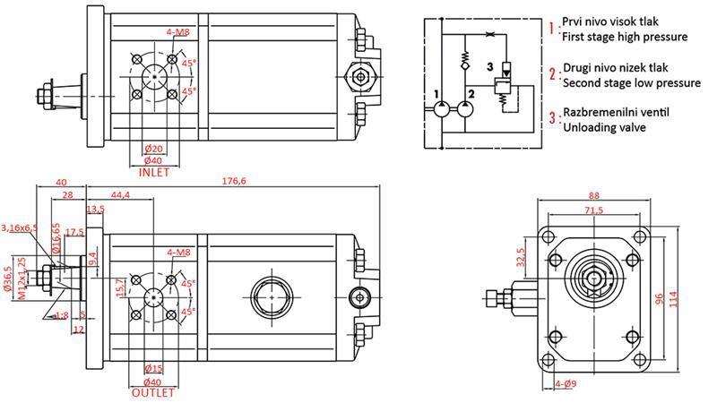 HIDRAVLIČNA ČRPALKA GR.2 HI-LO 22C3,5/11X815R