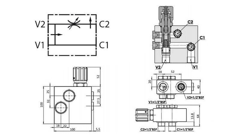 HYDRAULISK PRIORITETSVENTIL TIL HYDROMOTOR MS