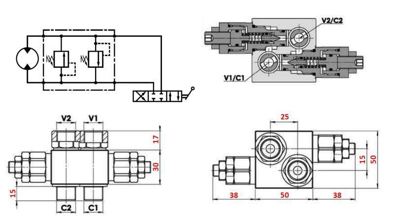 HYDRAULISK TRYKREGULATOR 20-130 BAR TIL HYDROMOTOR MM