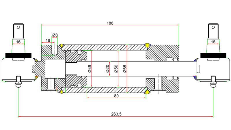 HYDRAULISK STYRINGSCYLINDER JOHN DEERE OEM-AM147173