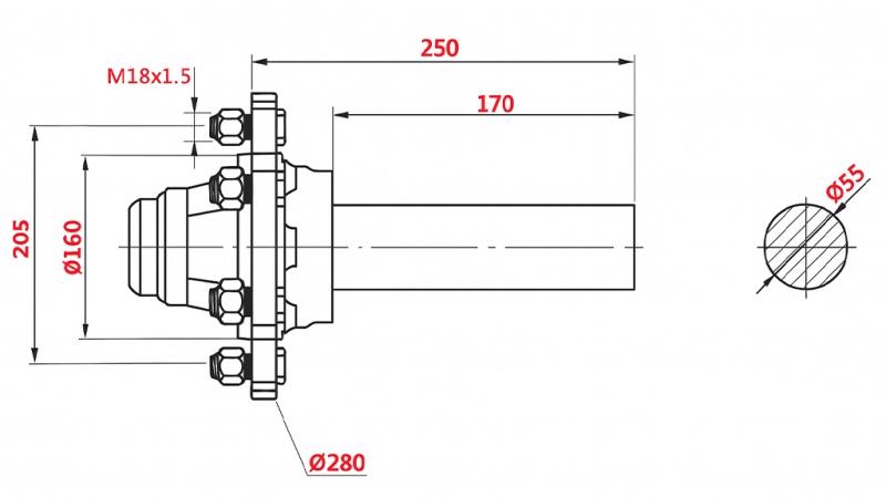 POLOSOVINA BREZ ZAVOR (6 VIJAKOV) - 3000 kg - 250 mm