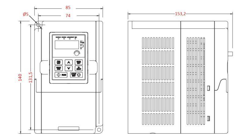 FREKVENSOMFORMER-INVERTER 1Fase 0,75kW GD10-0R7G-S2-B