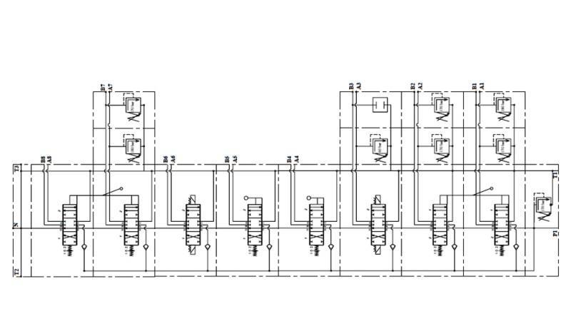 HYDRAULISK VENTIL HIAB 8xPC70 2x JOYSTICK - ELEKTRISK KONTROL 12V