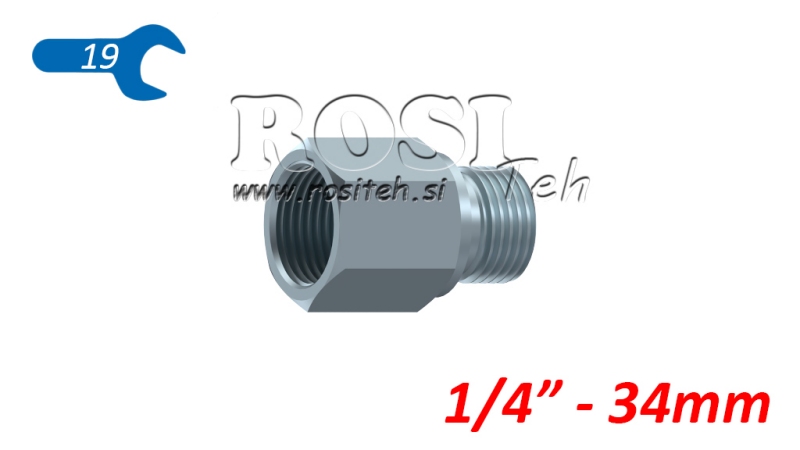 HIDRAVLIČNI ADAPTER PODALJŠAN MOŠKI-ŽENSKI BSP1/4 - 34mm