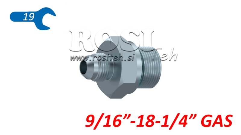 HYDRAULISK REDUCER  9/16 JIC74°-1/4 GAS