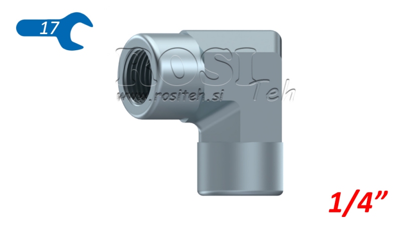 HYDRAULISK BEND 90° KORT HUN-HUN 1/4