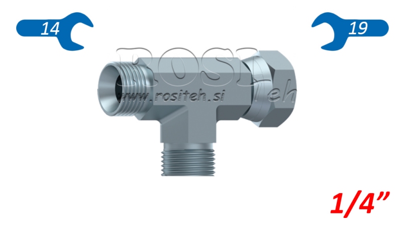 HIDRAVLIČNI T KOM Z VRTLJIVO MATICO STRANSKO BSP 1/4