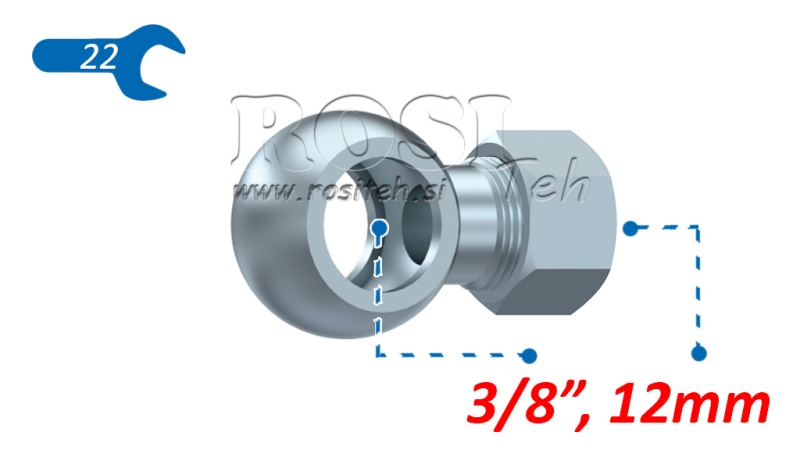 METALSLANGE BANJO 3/8 MED NUT