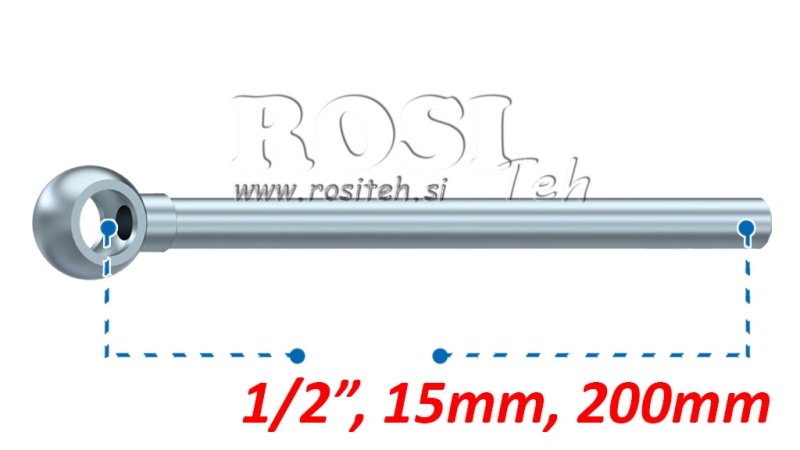 METAL BANJORØR 15MM 1/2 200MM