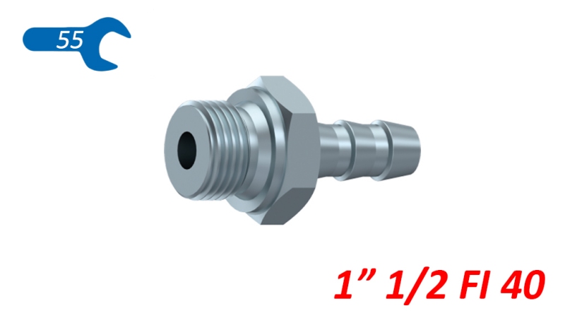 HIDRAVLIČNI PRIKLJUČEK MOŠKI 1 1/2 ZA GUMI CEV FI 40