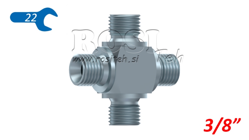 HYDRAULISK T COM BSP HAN KRYDS 3/8