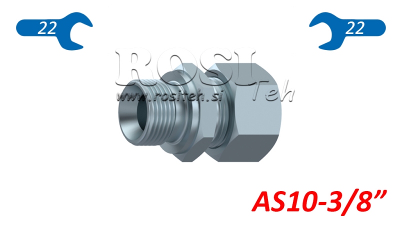 HYDRAULISK DUBBEL-AGT CYLINDER MED MØTRIK AS10-BSP3/8
