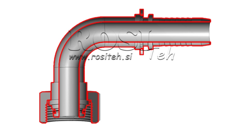 HIDRAVLIČNI PRIKLJUČEK DKOS 8 S ŽENSKI KOLENO 90 DN6-M16x1,5