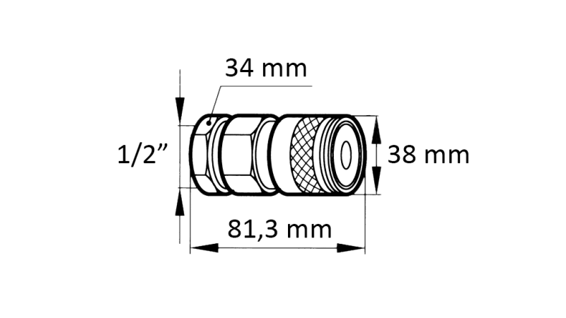QUICK COUPLING GRAVEMASKINE FFH HUN 1/2