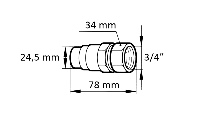 HURTIGKOBLING GRAVEMASKINE FFH HAN 3/4 38MM