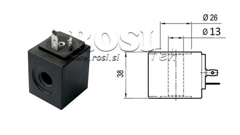 ELEKTROMAGNETISK SPOLE 12V DC - fi 13mm-38mm IP65