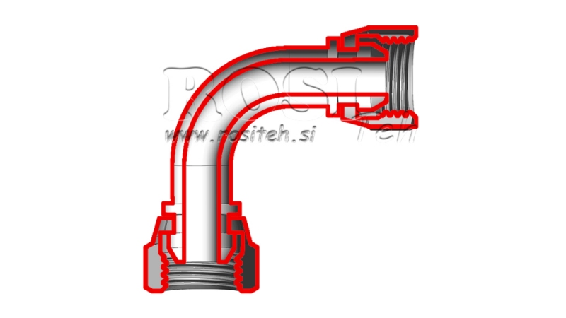 HYDRAULISK BØJNING 90° KVIND-KVIND 3/8