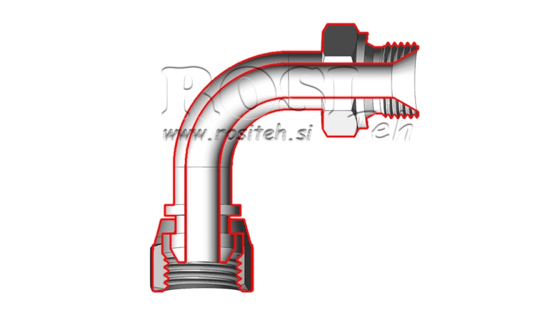 HYDRAULISK BEND 90° BSP HAN-HUN 3/4