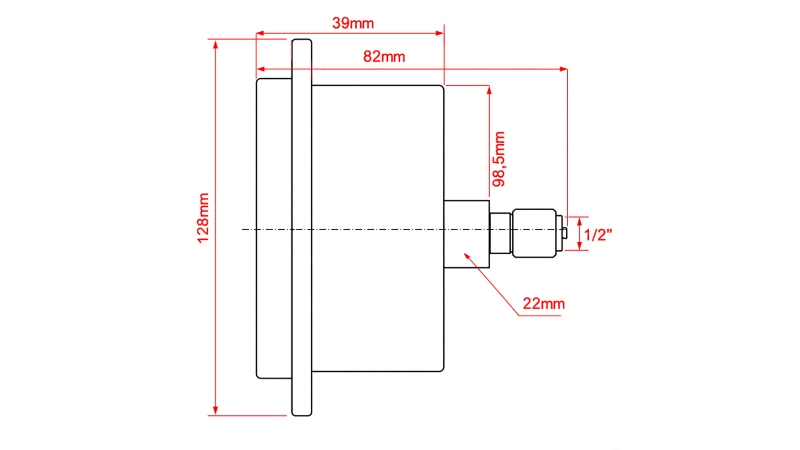 MANOMETER DN100 BAG 0 - 400 BAR - 1/2