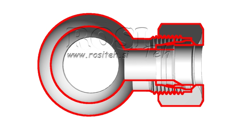 METALSLANGE BANJO 1/2 MED NUT