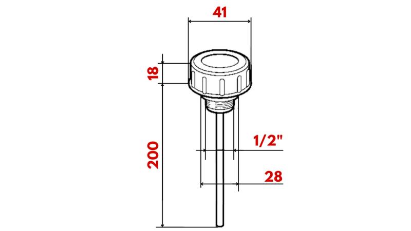 FILLING PLUG 1/2 WITH LEVEL ROD AND VENT