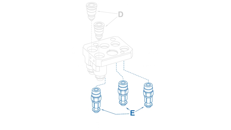 HUN HURTIGKOBLING TIL MULTI-FASTER 3/8 3PLK 3PLV FAST DEL