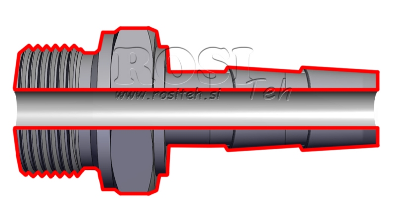 HYDRAULISK HUNDE FORBINDELSE 3/4 TIL GUMMISLANGE Φ 19-20