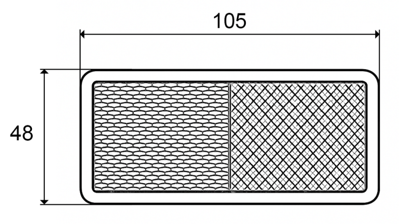 REKTANGULÆR REFLEKTOR HVID 105X48 (10PCS)