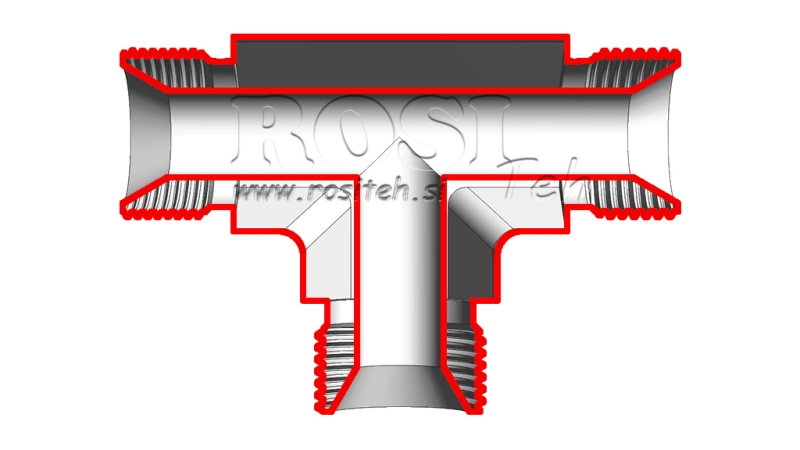 HYDRAULISK T STYKKE BSP HANN-HANN 1/2