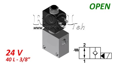 2 potni ventil 3/8 (NO) 24V - 40lit