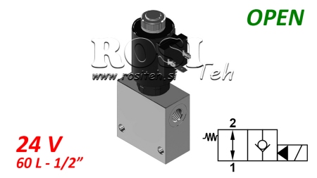 2-WAY VALVE 1/2 (NO) 24V - 60LIT