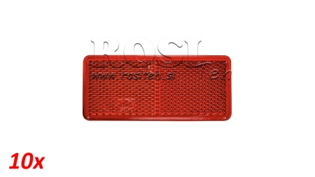 REKTANGULÆR REFLEKTOR RØD 105X48 (10STK)