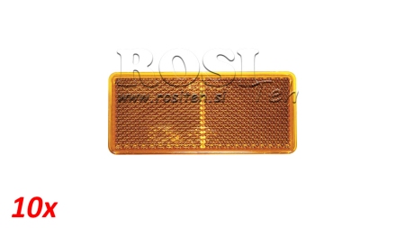 REKTANGULÆRE REFLEKTORER ORANGE 105X48 (10STK)