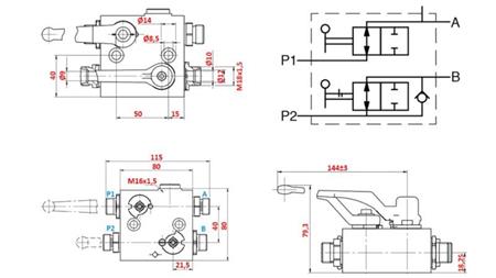 HYDRAULISK VALVE TIL FORAN HYDRAULIK - LÆSSEMASKINE C000FTV