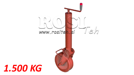 GEWINDE STØT BEN 300MM - 1500KG MED STØTTHJUL