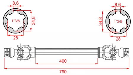ECO KARDANAKSEL 790mm 35-60HP STANDARD