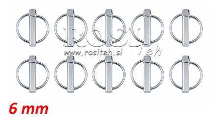LÅSESPLIT MED RING 6 MM (10 STK)