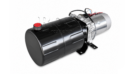 MINI HYDRAULISK POWER-PACK 12V DC - 1.6kW = 2.1cc - 8 liter - enfase enhed (metal)