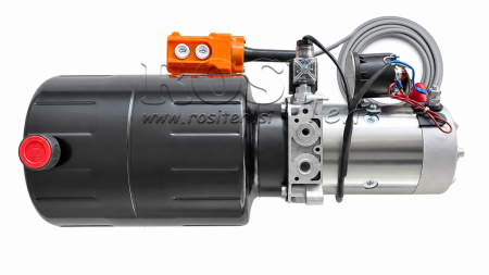 MINI HYDRAULISK POWER-PACK 12V DC - 1.6kW = 2.1cc - 8 liter - enfase enhed (metal)