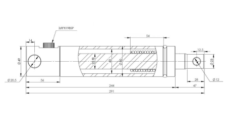 BREMSECYLINDER MED RETURFJEDER ROSI 95MM