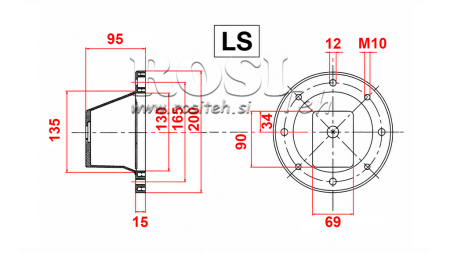 HYDRAULISK FLANGE - KLOKKE LS201 (EM0,55-1,5KW/GR1)