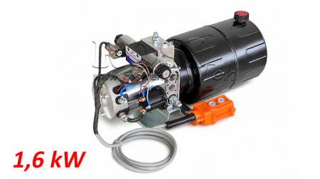 MINI HYDRAULISK POWER-PACK 12V DC - 1.6kW = 2.1cc - 8 lit - bidirektionel enhed (metal)