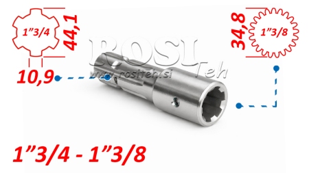 KARDANADAPTER FRA 1-3/8 (21 SPLINES) TIL 1-3/4 (150 mm)